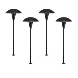 Large Mushroom 18" High Black LED Path Lights Set of 4