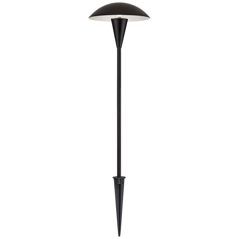 Image 2 Large Mushroom 18" High Black LED Path Lights Set of 4 more views