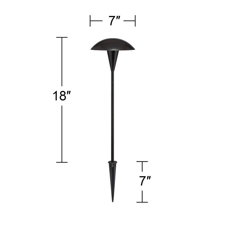 Image 3 Large Mushroom 18" High Black LED Path Lights Set of 4 more views