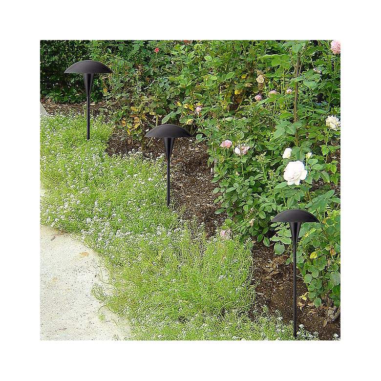 Image 7 Large Mushroom 18" High Black Low Voltage LED Path Light more views