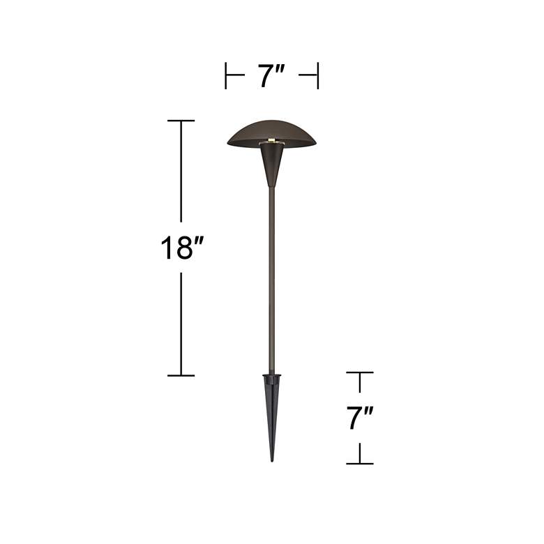 Image 5 Large Mushroom Bronze Finish LED Landscape Path Lights - Set of 4 more views