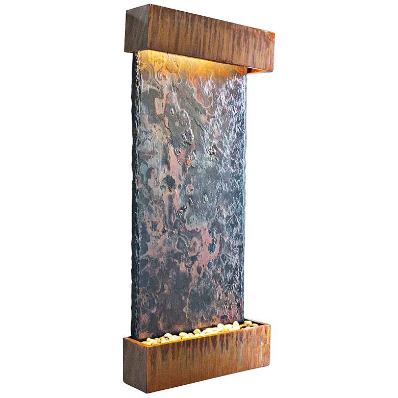Image 1 Large Nojoqui Falls Patina Copper Fountain with LED Light