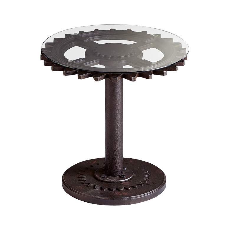 Image 1 Large Rockford Round Gear Glass-Top Table
