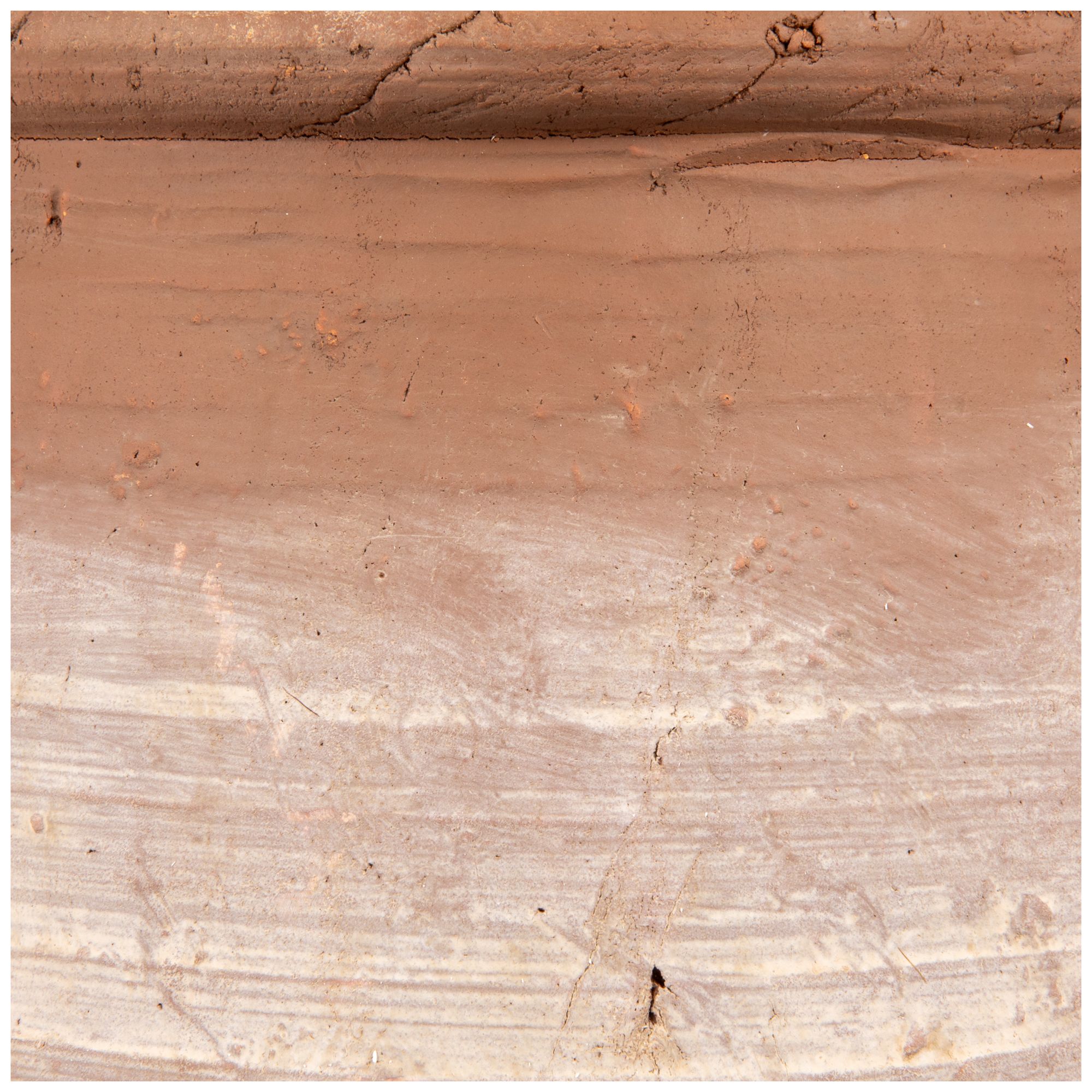 Image 5 Large Round Terra-cotta Urn, Orange and Whitewashed more views