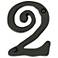 Large Scroll Black Finish House Number 2