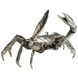 Image1 of Large Silver Leaf Crab Sculpture