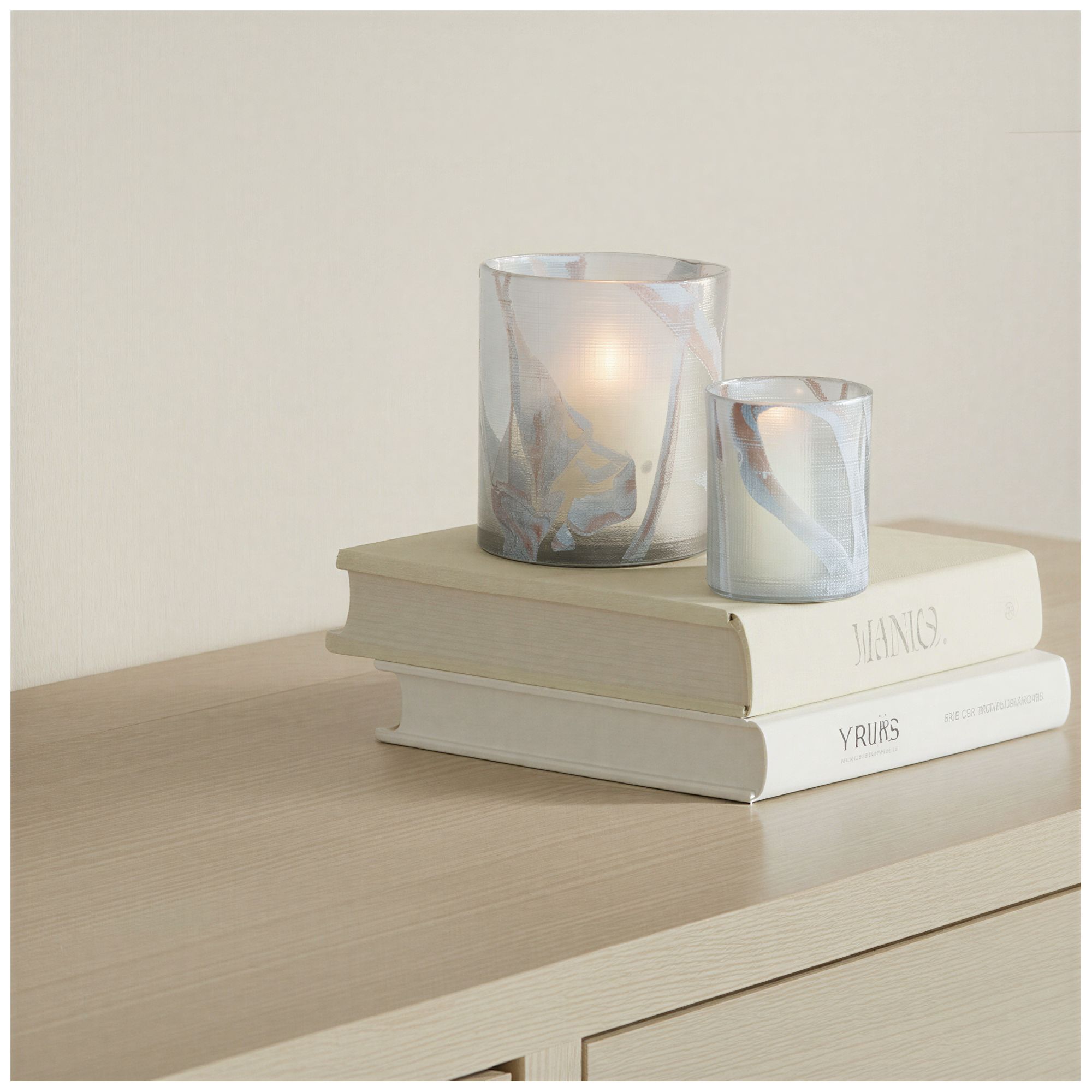 Image 2 Large Textured Art Glass Vase, Multicolor Finish more views