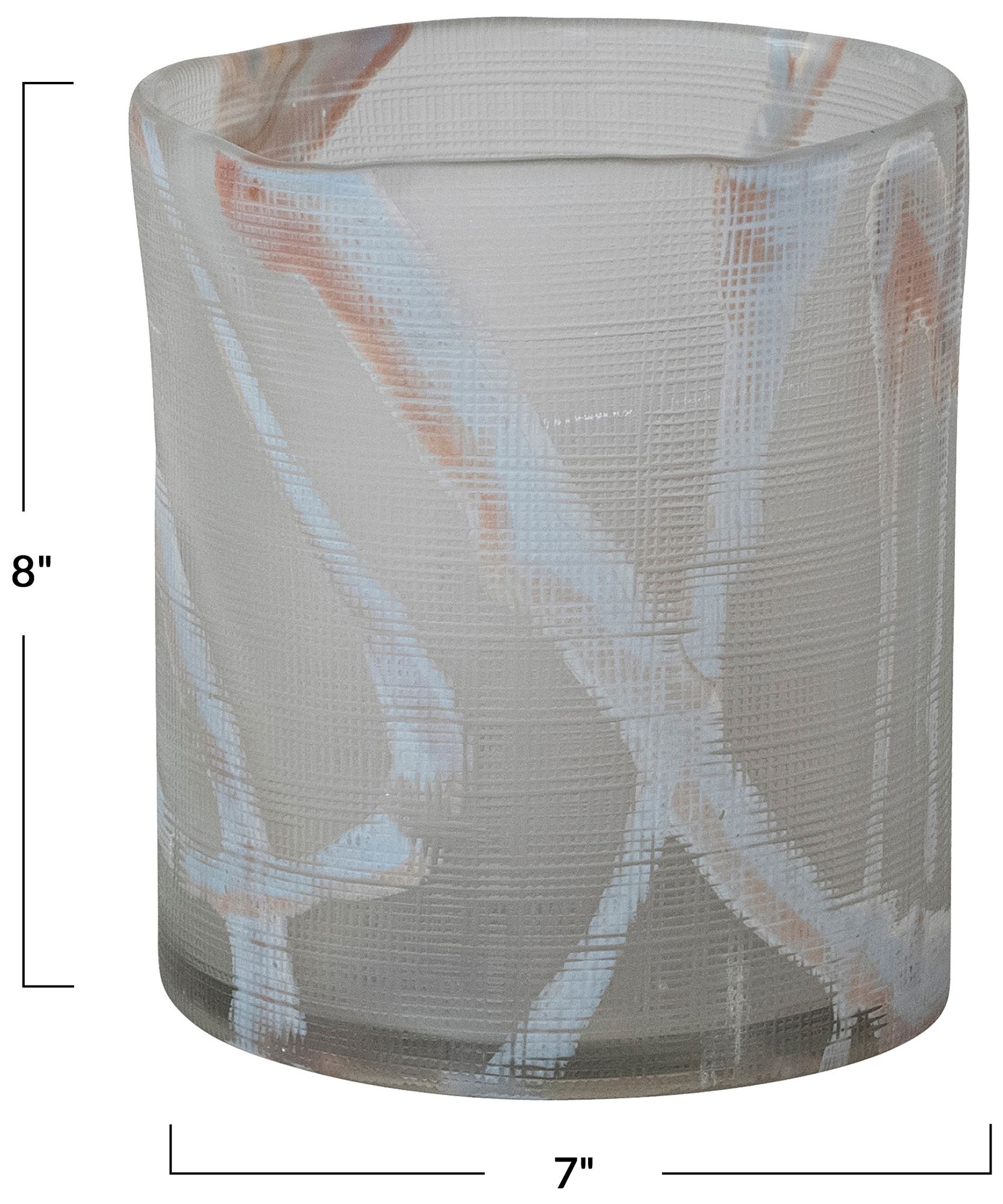 Image 3 Large Textured Art Glass Vase, Multicolor Finish more views