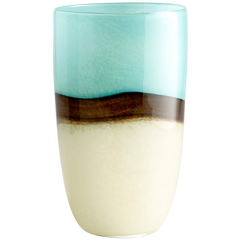 Image 1 Large Turquoise Earth 12" High Glass Vase