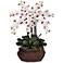 Large White Phalaenopsis 30"H Faux Orchid in a Woven Basket