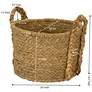 3_Large Wicker Storage Floor Basket, Braided Handles, Classic Spiral Design more views