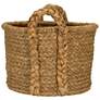 4_Large Wicker Storage Floor Basket, Braided Handles, Classic Spiral Design more views