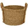5_Large Wicker Storage Floor Basket, Braided Handles, Classic Spiral Design more views