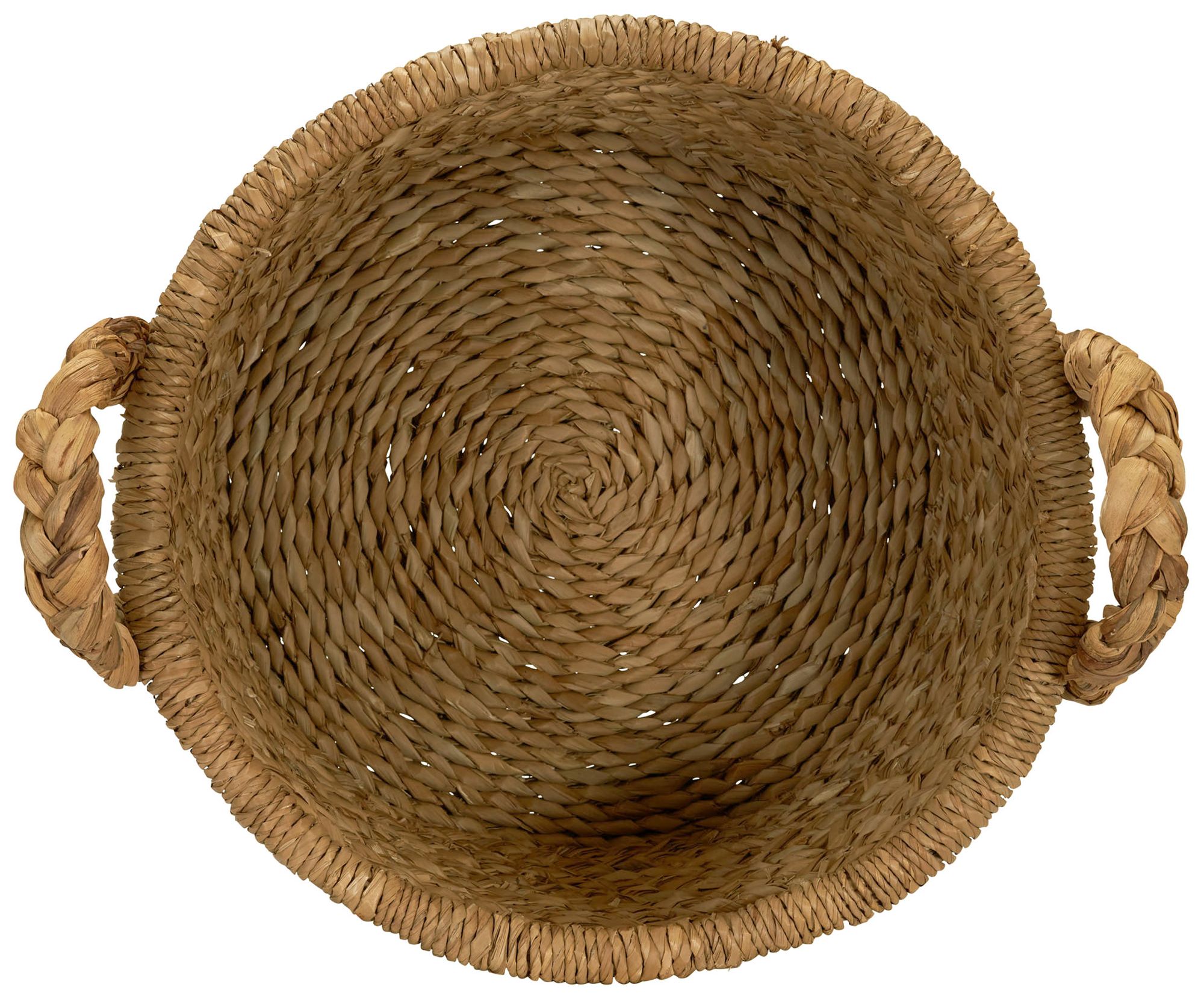 Image 6 Large Wicker Storage Floor Basket, Braided Handles, Classic Spiral Design more views