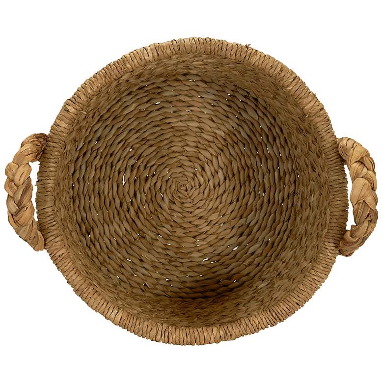 Image 6 Large Wicker Storage Floor Basket, Braided Handles, Classic Spiral Design more views