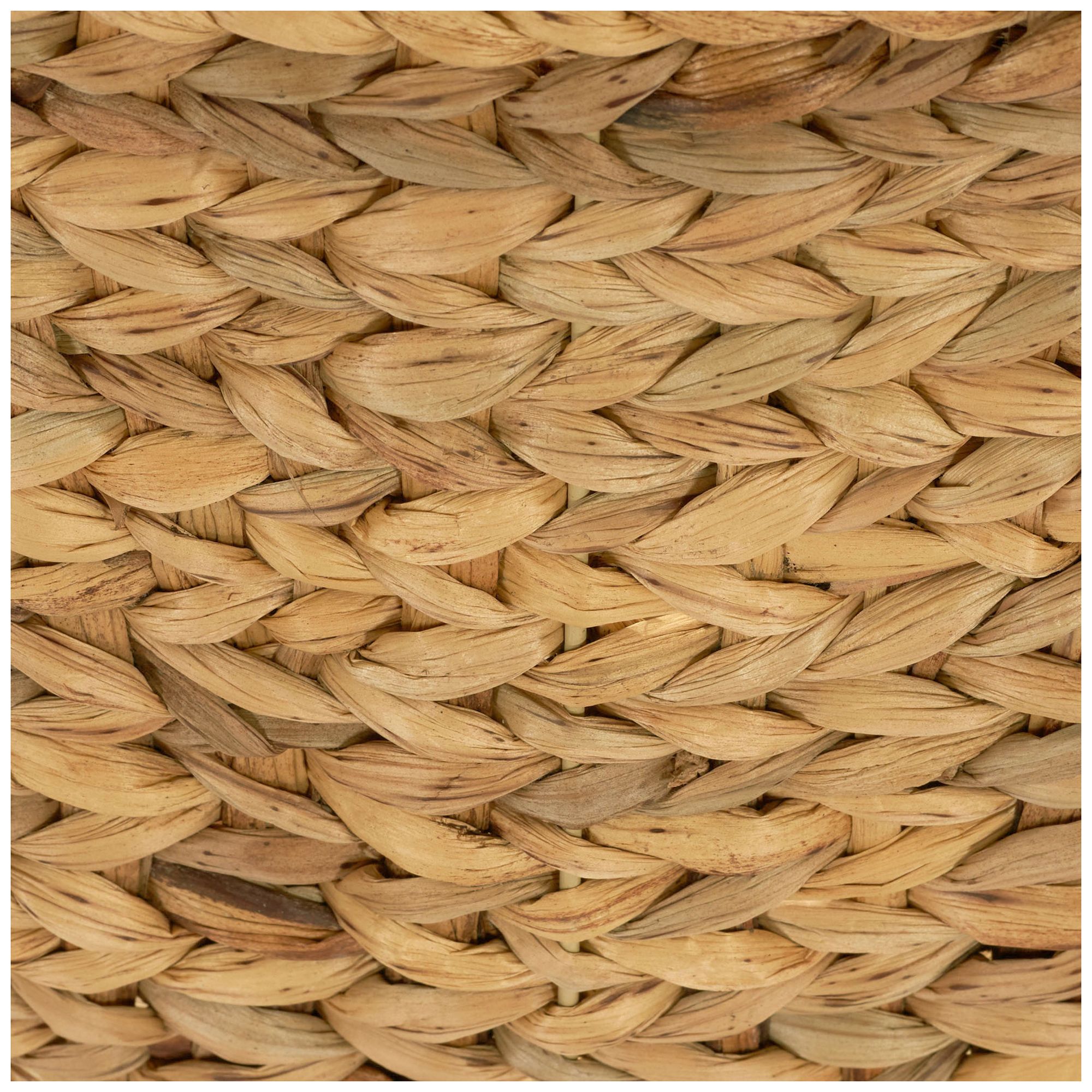 Large Wicker Storage Floor Basket, Braided Handles, Classic Spiral Design