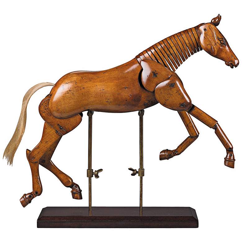 Image 1 Large Wood Articulated Artist 14 1/2 inch Wide Horse Model
