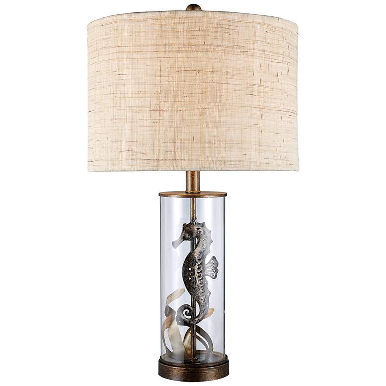 Image 1 Largo Clear Glass Seahorse Table Lamp