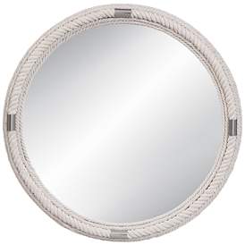 Image1 of Largo White Braided Rope 36" Round Wall Mirror
