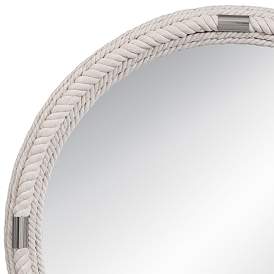 Image2 of Largo White Braided Rope 36" Round Wall Mirror more views