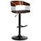 Larisa Black Faux Leather Adjustable Swivel Bar Stool
