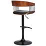 5_Larisa Black Faux Leather Adjustable Swivel Bar Stool more views