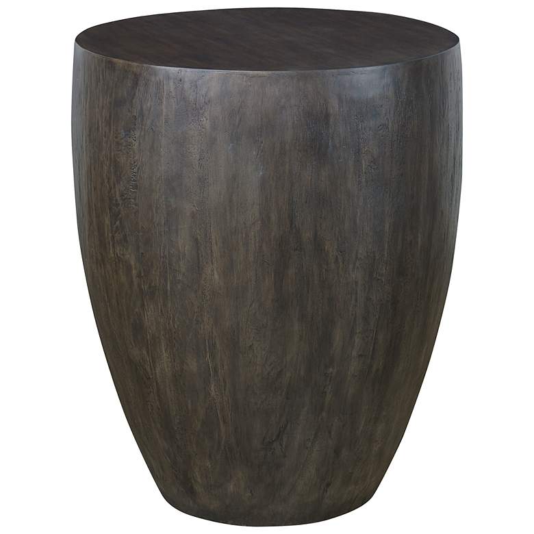 Image 1 Lark 20 inch Wide Textured Aged Walnut Wood Round End Table