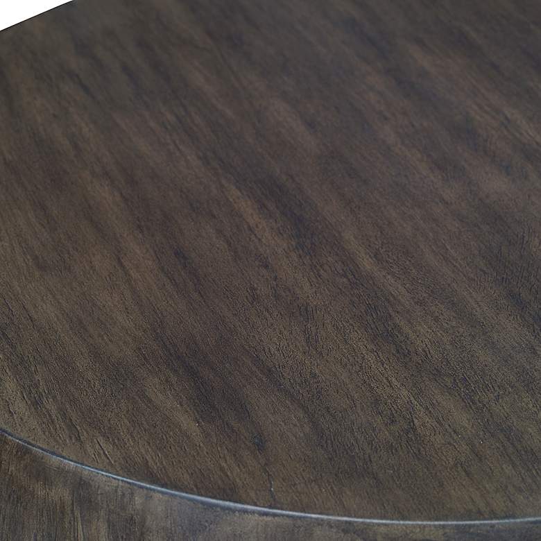 Image 3 Lark 20 inch Wide Textured Aged Walnut Wood Round End Table more views