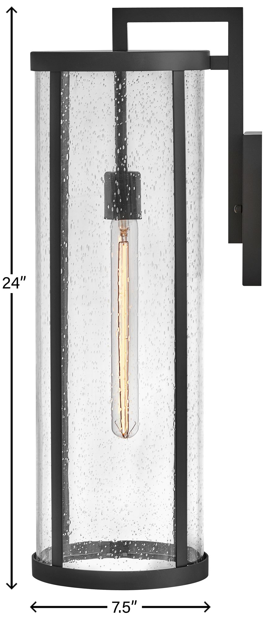 Lark Alfie Outdoor Large Wall Mount Lantern 24" Black