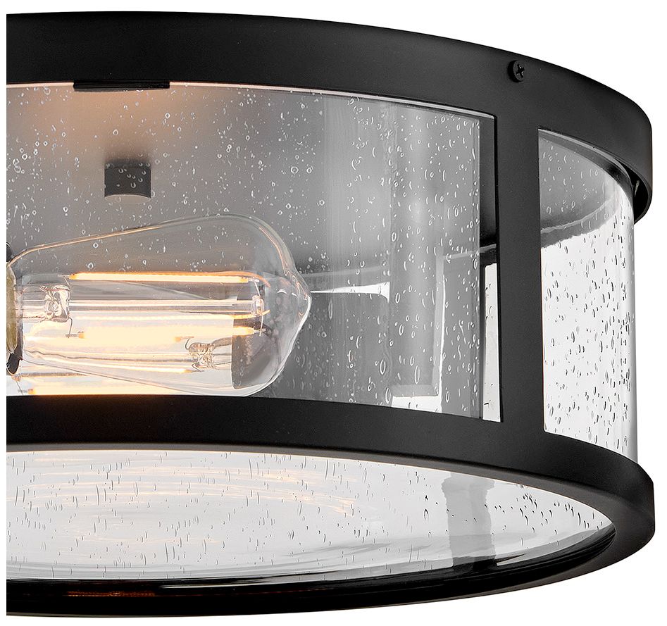 Image 4 Lark Alfie Outdoor Medium Flush Mount 14" Black more views
