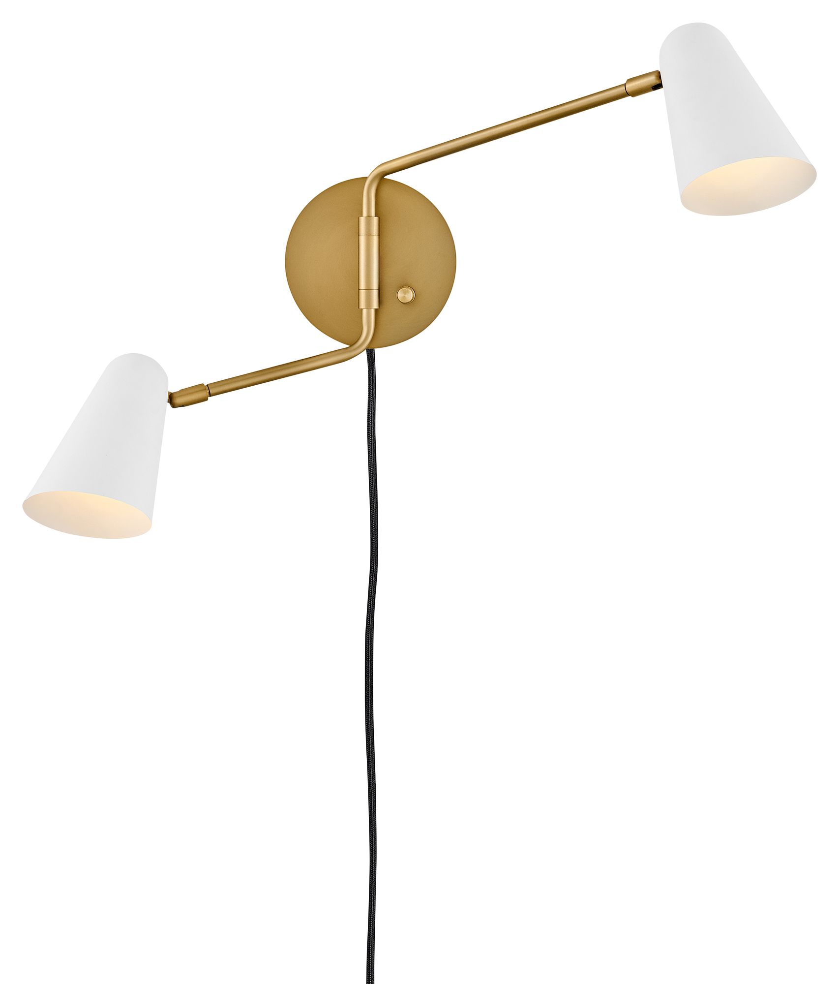 Image 4 Lark Birdie Large Two Light Sconce 22.75" Matte White/Lacquered Brass more views