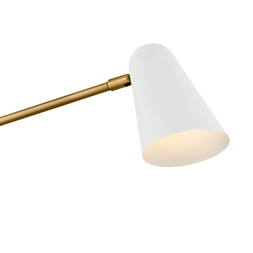 Image 7 Lark Birdie Large Two Light Sconce 22.75" Matte White/Lacquered Brass more views