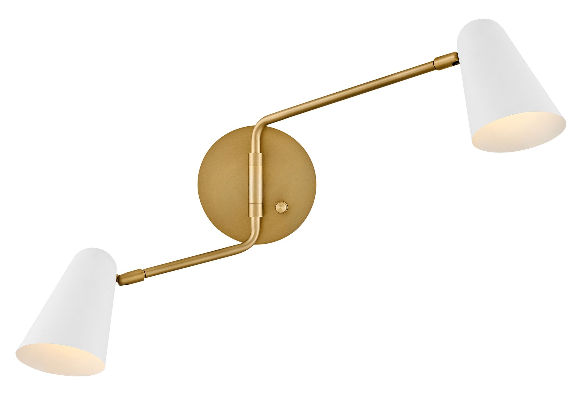 Image 2 Lark Birdie Large Two Light Sconce 22.75" Matte White/Lacquered Brass more views