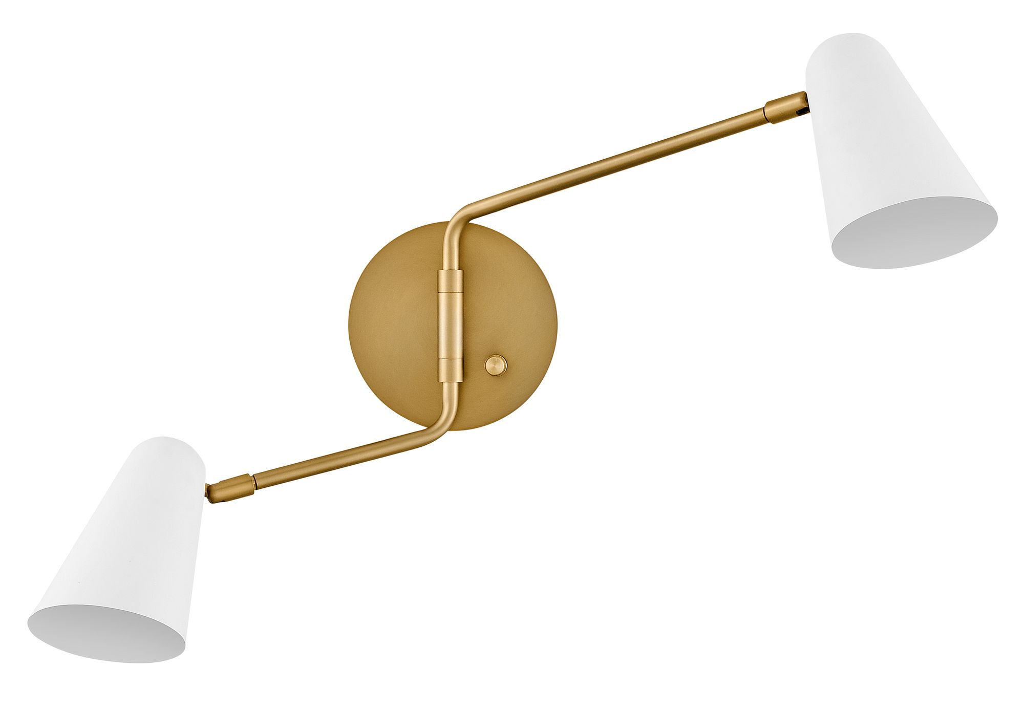 Image 3 Lark Birdie Large Two Light Sconce 22.75" Matte White/Lacquered Brass more views
