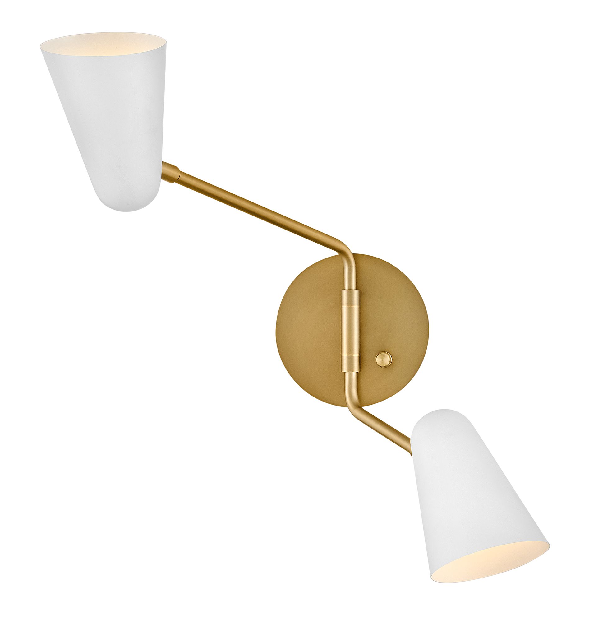 Image 5 Lark Birdie Large Two Light Sconce 22.75" Matte White/Lacquered Brass more views