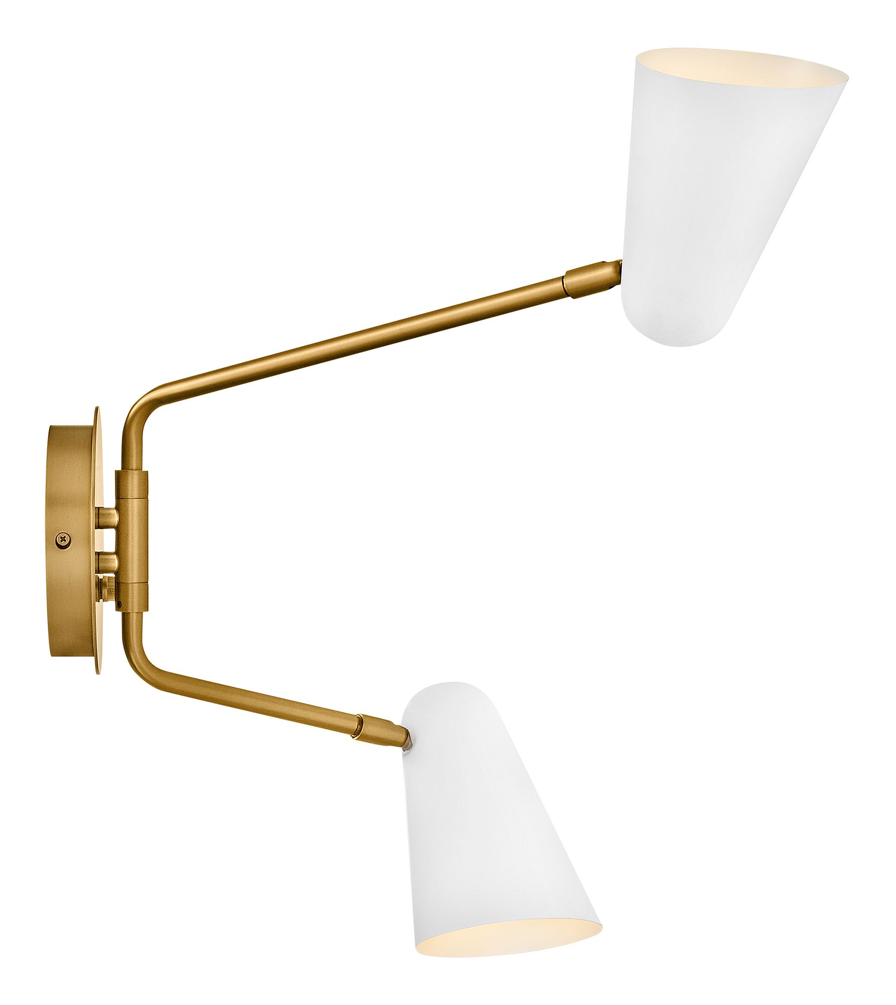 Image 6 Lark Birdie Large Two Light Sconce 22.75" Matte White/Lacquered Brass more views