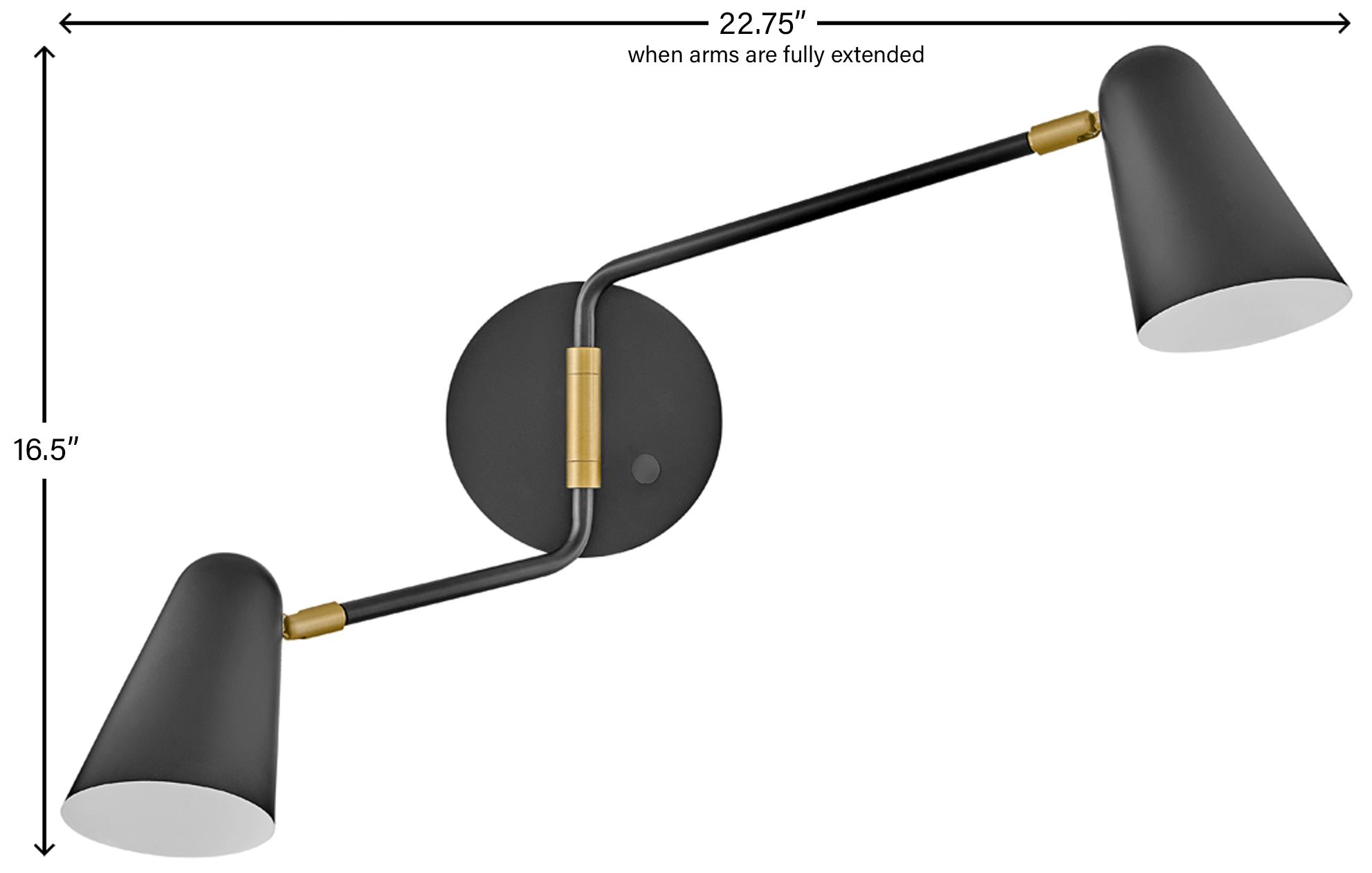 Lark Birdie Sconce Large Two Light Sconce Black