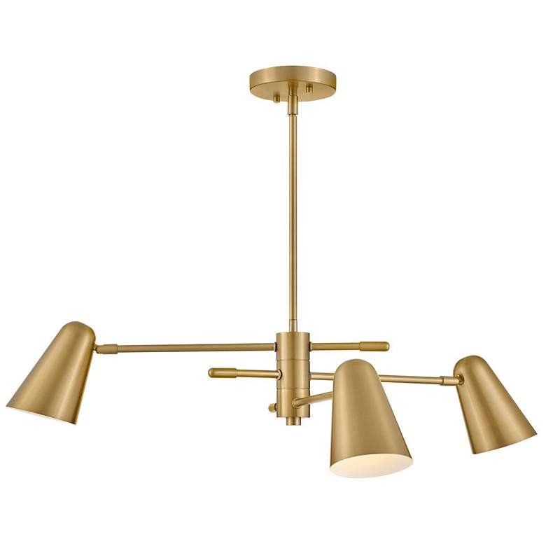 Image 1 LARK BIRDIE Three Light Convertible Mobile Single Tier Lacquered Brass