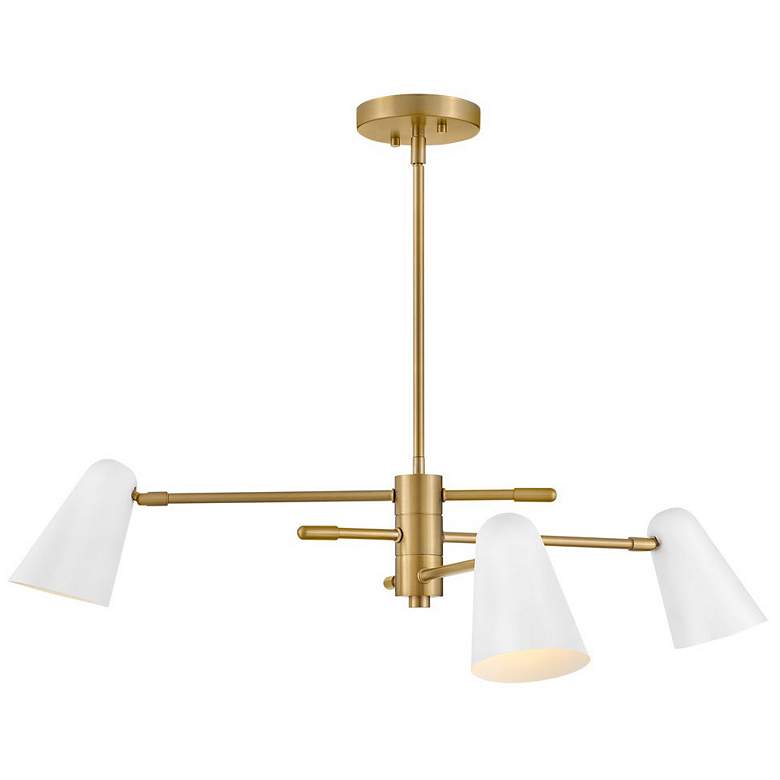 Image 1 LARK BIRDIE Three Light Convertible Mobile Single Tier Lacquered Brass