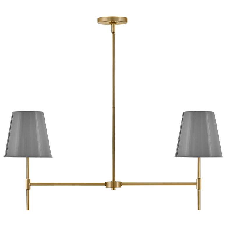 Image 1 Lark Blake Chandelier Small Two Light Linear Lacquered Brass