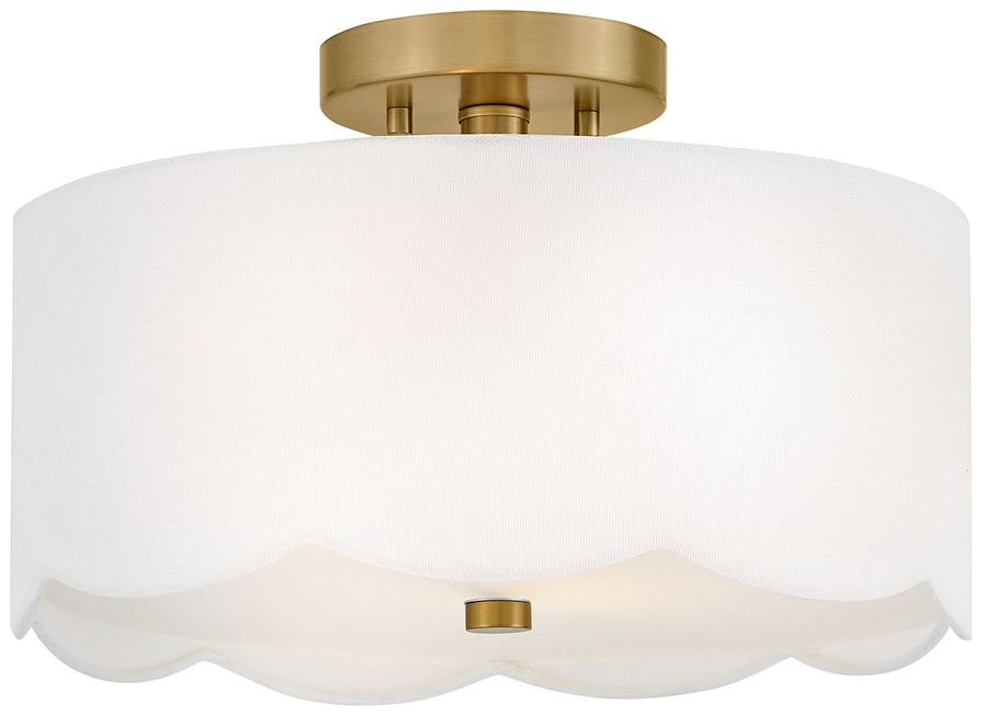 Lark Bliss Medium Semi Flush Mount 14" Lacquered Brass