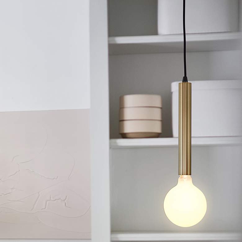 Image 1 Lark Bobbie 5 1/2" Wide Lacquered Brass Mini Pendant