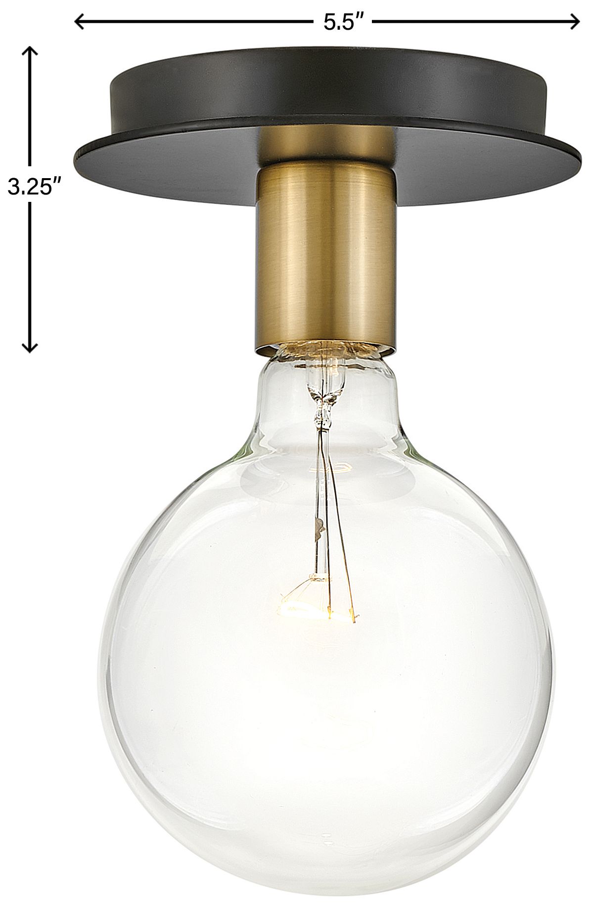 Image 4 Lark Bobbie Extra Small Single Light Flush Mount 5.5" Lacquered Brass more views