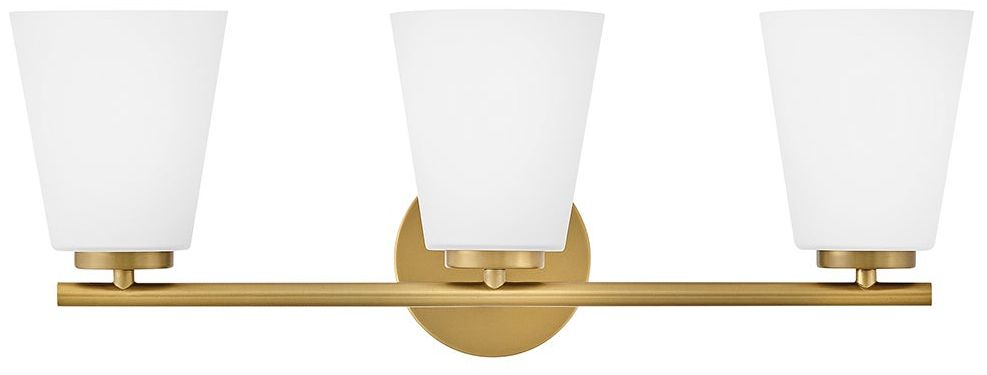 Lark Bri Medium Three Light Vanity 24" Lacquered Brass