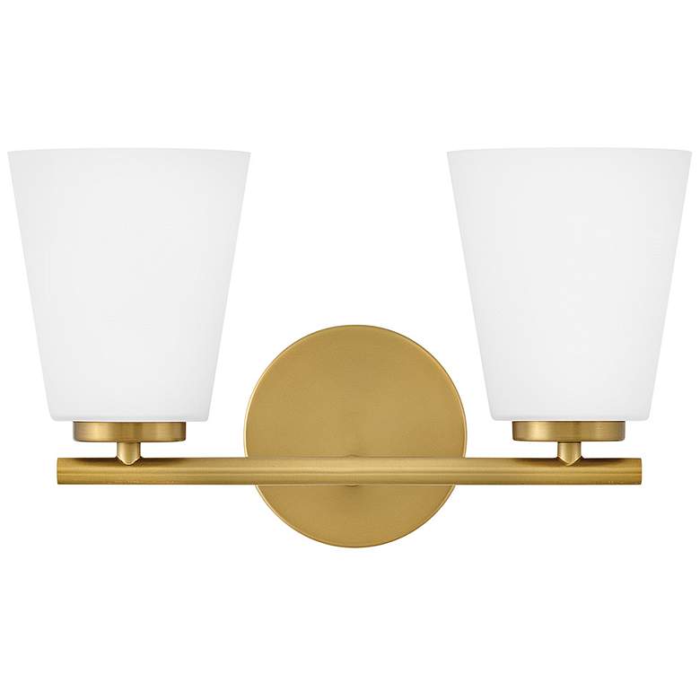 Image 1 Lark Bri Small Two Light Vanity Lacquered Brass