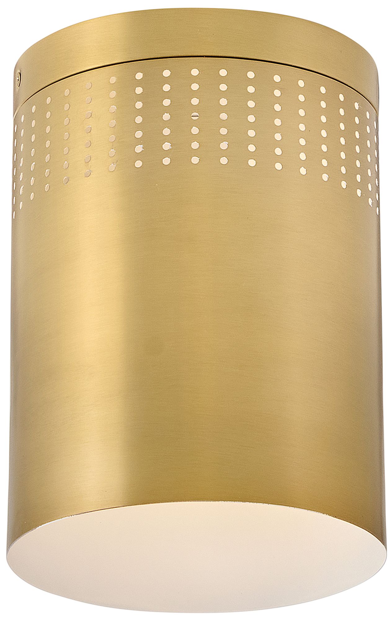 Image 3 Lark Casey 7 1/2"W Lacquered Brass Cylinder Ceiling Light more views