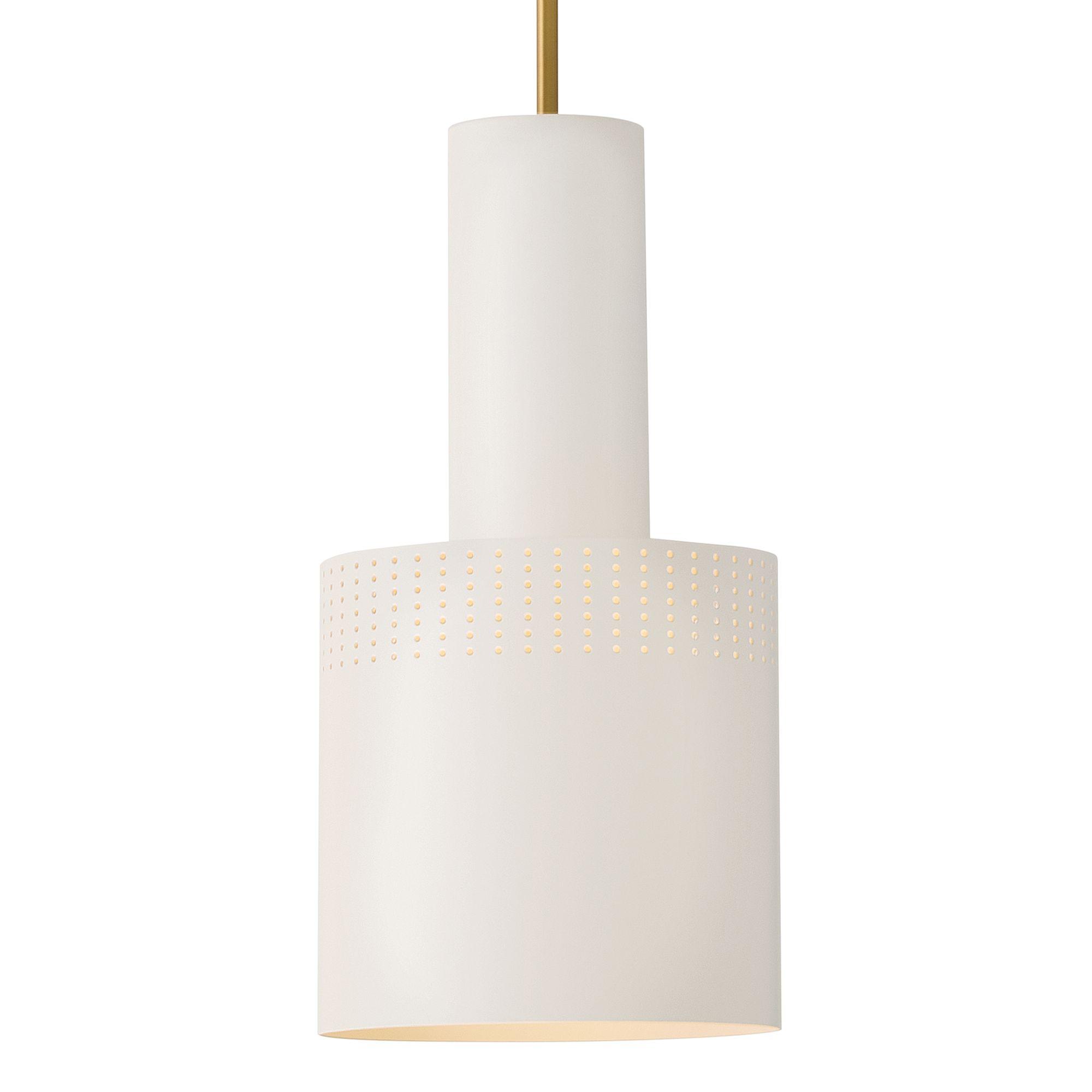 Image 7 Lark Casey Small Pendant 9" Lacquered Brass w/ Satin off White more views