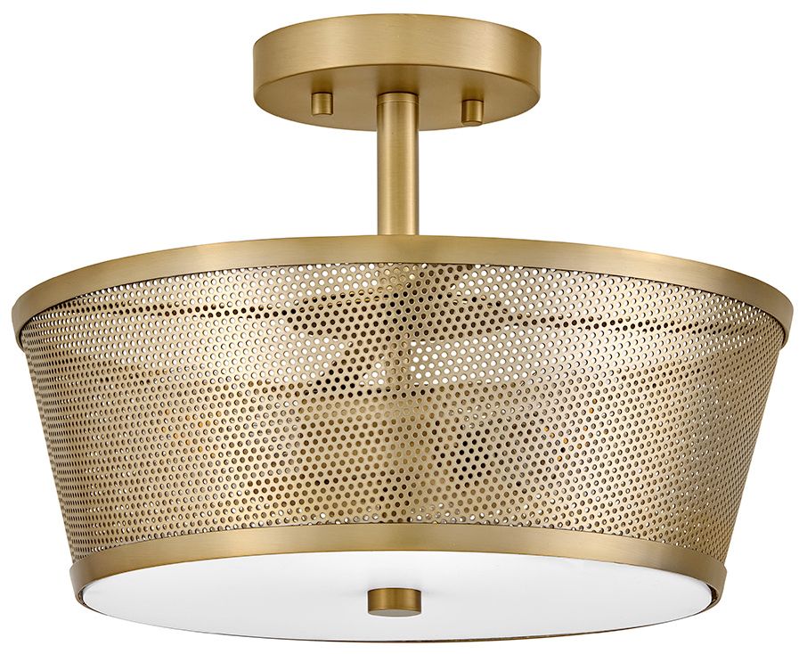 Image 2 Lark Cash Medium Semi Flush Mount 13.75" Lacquered Brass more views