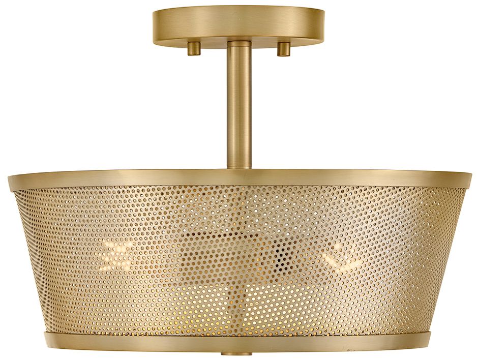 Image 6 Lark Cash Medium Semi Flush Mount 13.75" Lacquered Brass more views