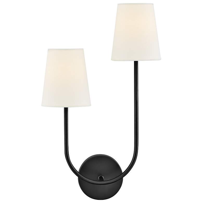 Image 1 Lark Cora Interior Large Two Light Sconce 12.75" Black